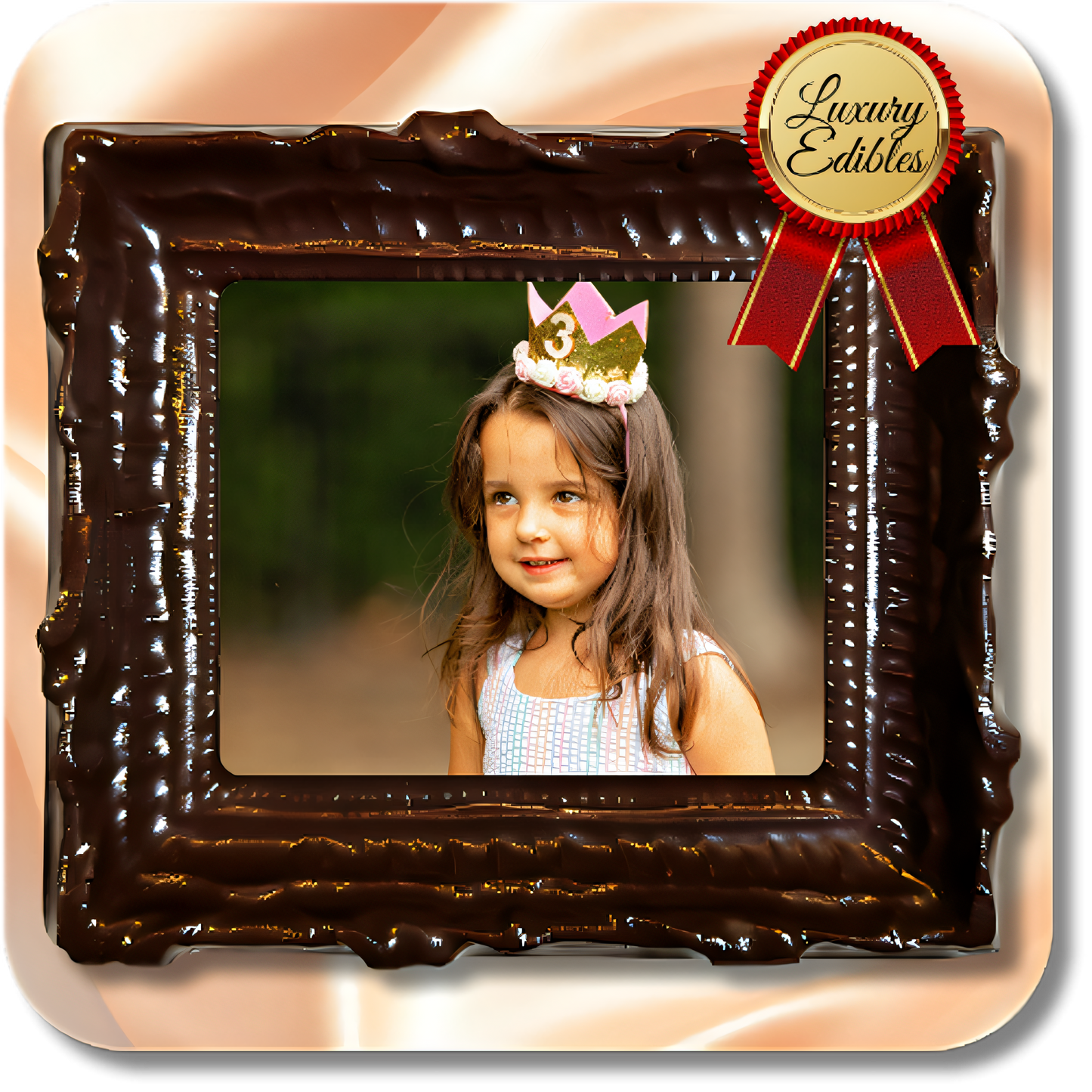 4K Chocolate Image Bars – Girl’s Birthday Edition - Dessert Print 4 Pieces - 5% off / Oval / Dark Chocolate 4K Chocolate Image Bars – Girl’s Birthday Edition