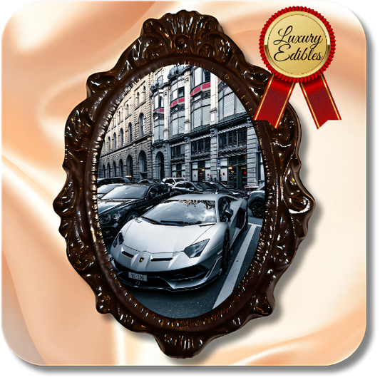 4K Chocolate Image Bars – Exotic Cars Collection - Dessert Print 2 Pieces / Oval / Dark Chocolate 4K Chocolate Image Bars – Exotic Cars Collection