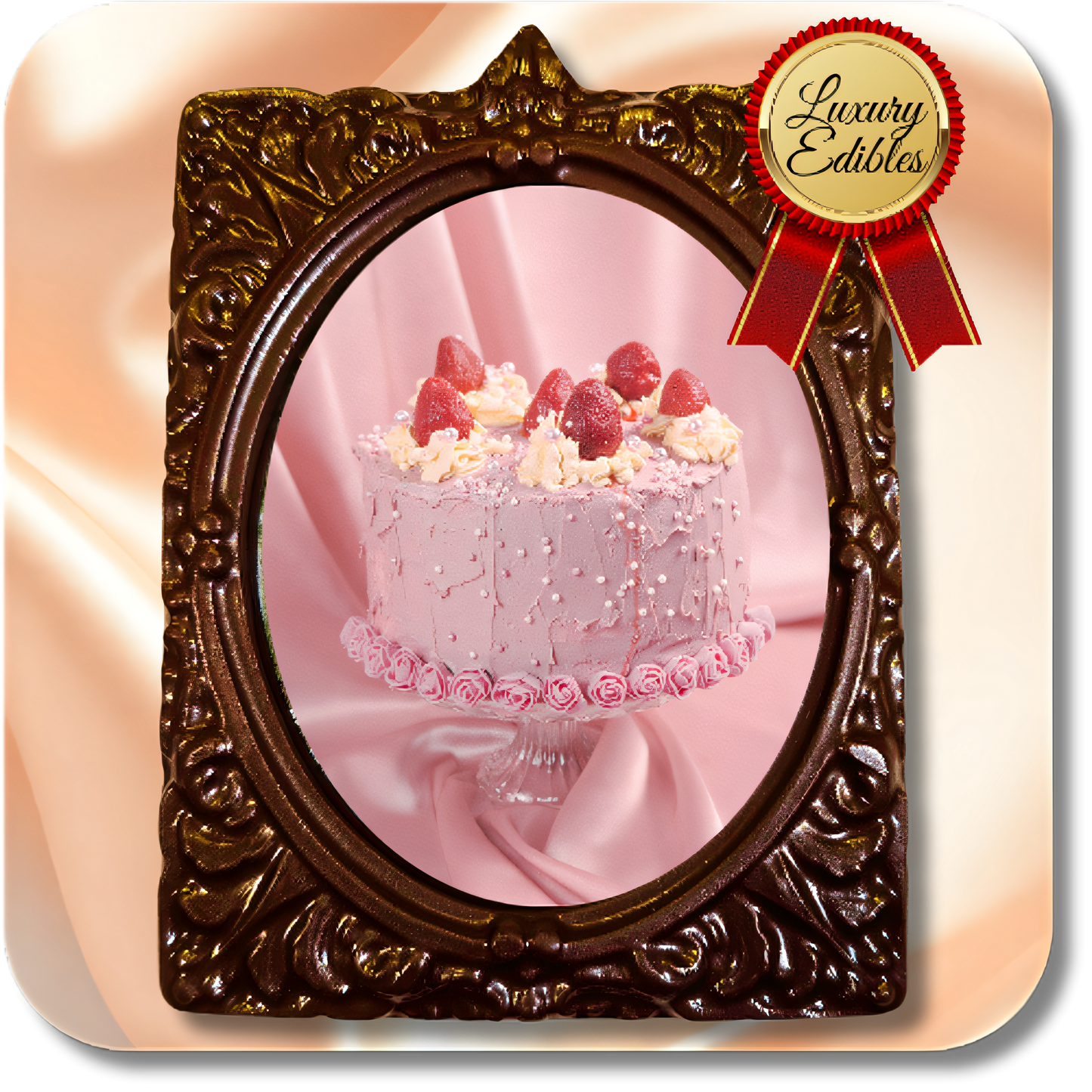 4K Chocolate Image Bars – Girl’s Birthday Edition - Dessert Print 3 Pieces / Oval / Dark Chocolate 4K Chocolate Image Bars – Girl’s Birthday Edition