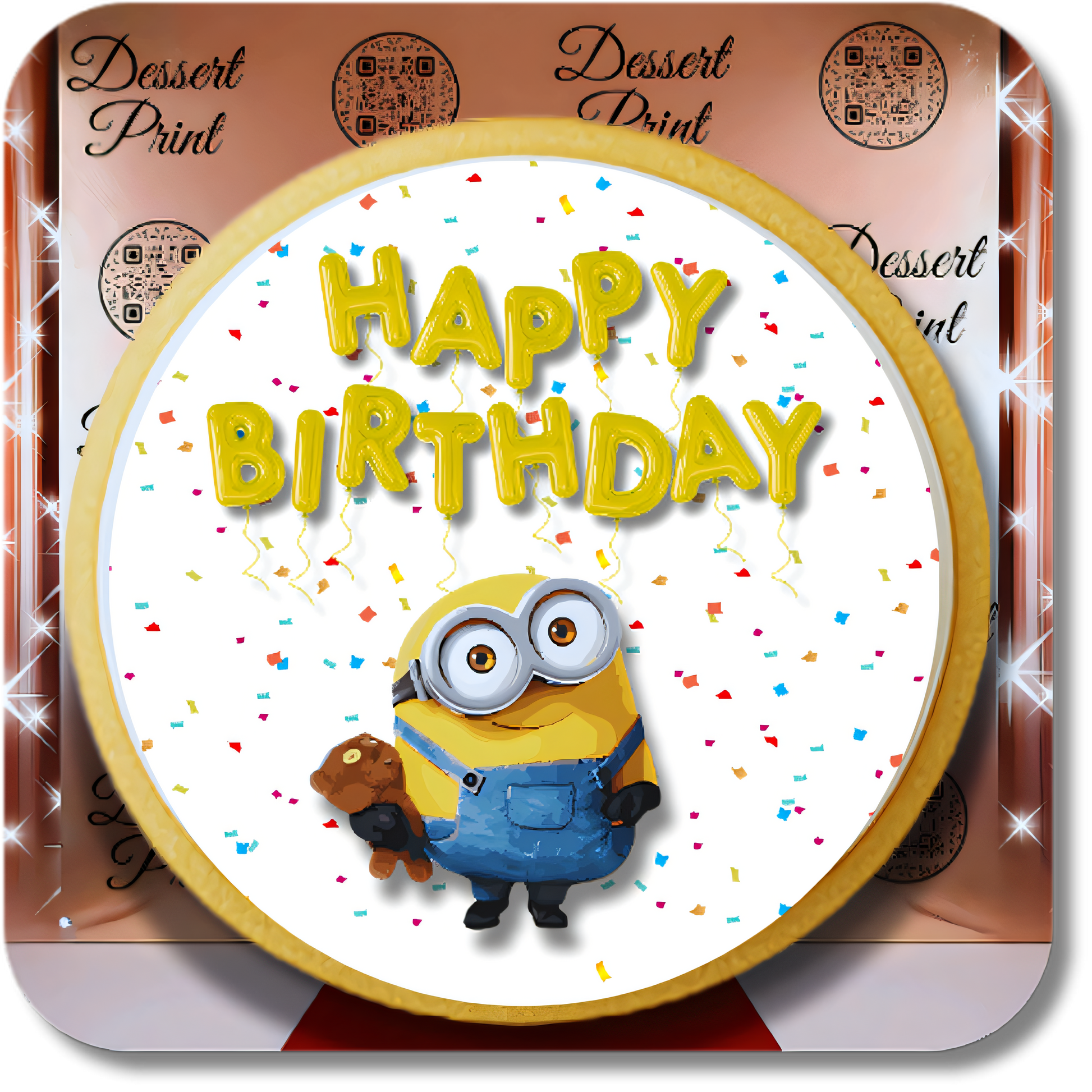 Custom 4K Minion Birthday Cookies by Dessert Print - Dessert Print