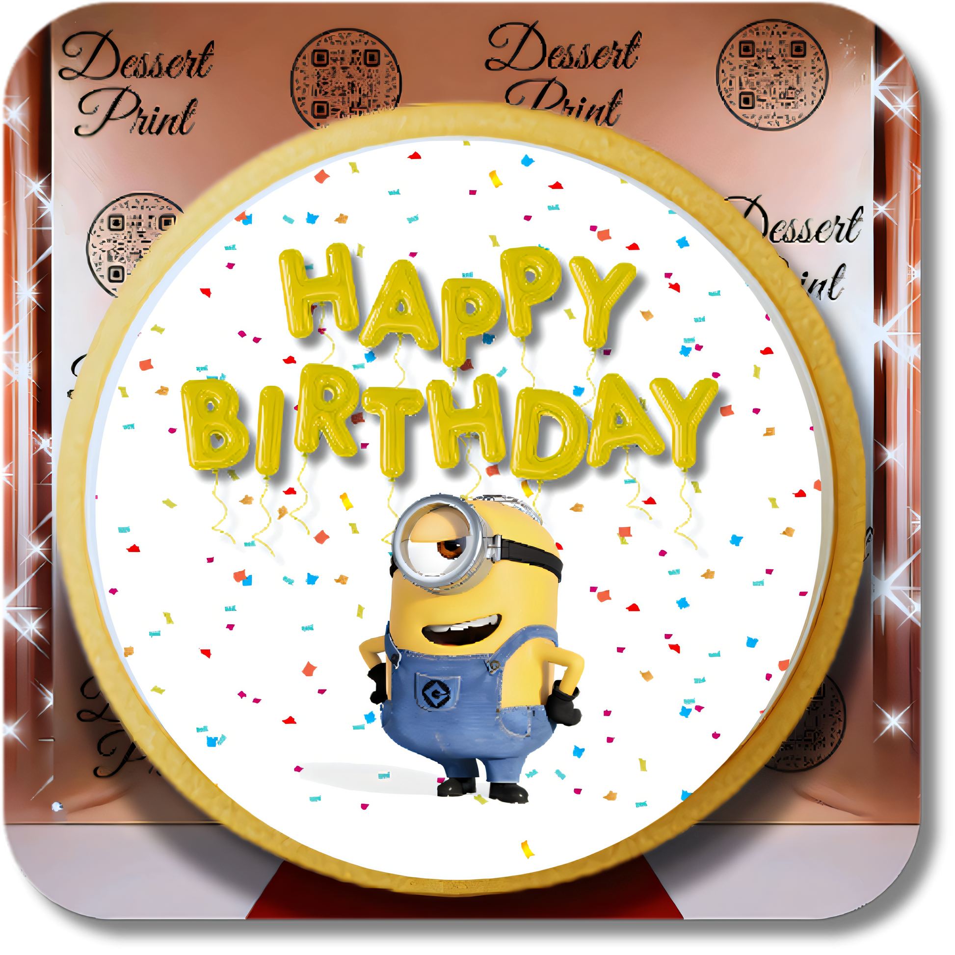 Custom 4K Minion Birthday Cookies by Dessert Print - Dessert Print
