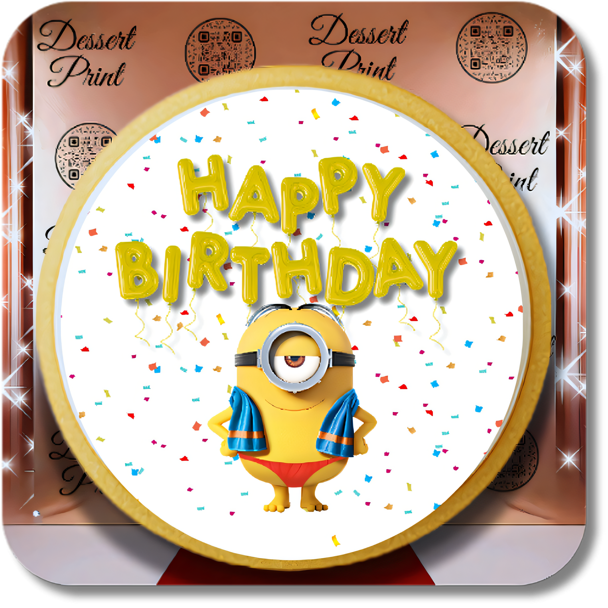 Custom 4K Minion Birthday Cookies by Dessert Print - Dessert Print
