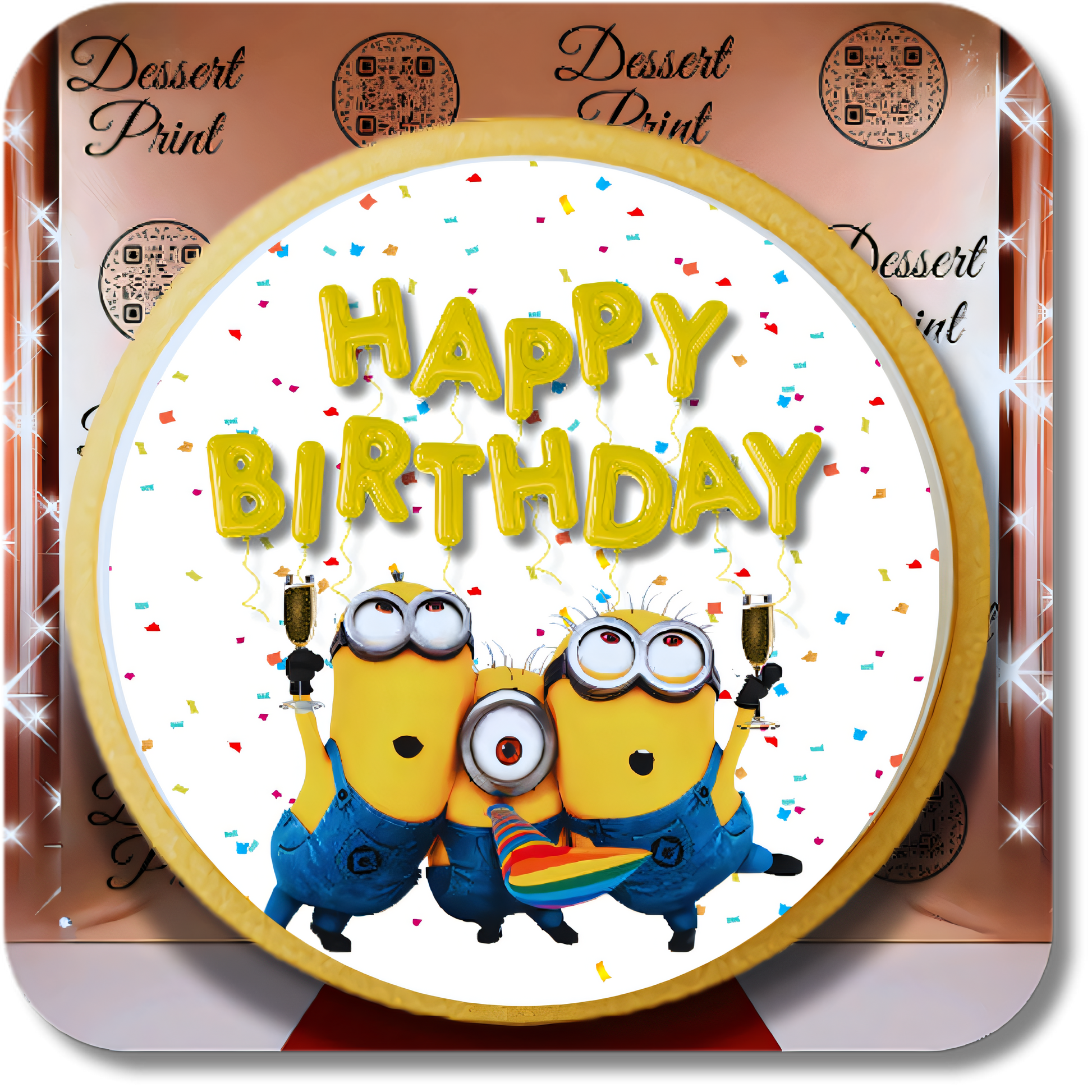 Custom 4K Minion Birthday Cookies by Dessert Print - Dessert Print