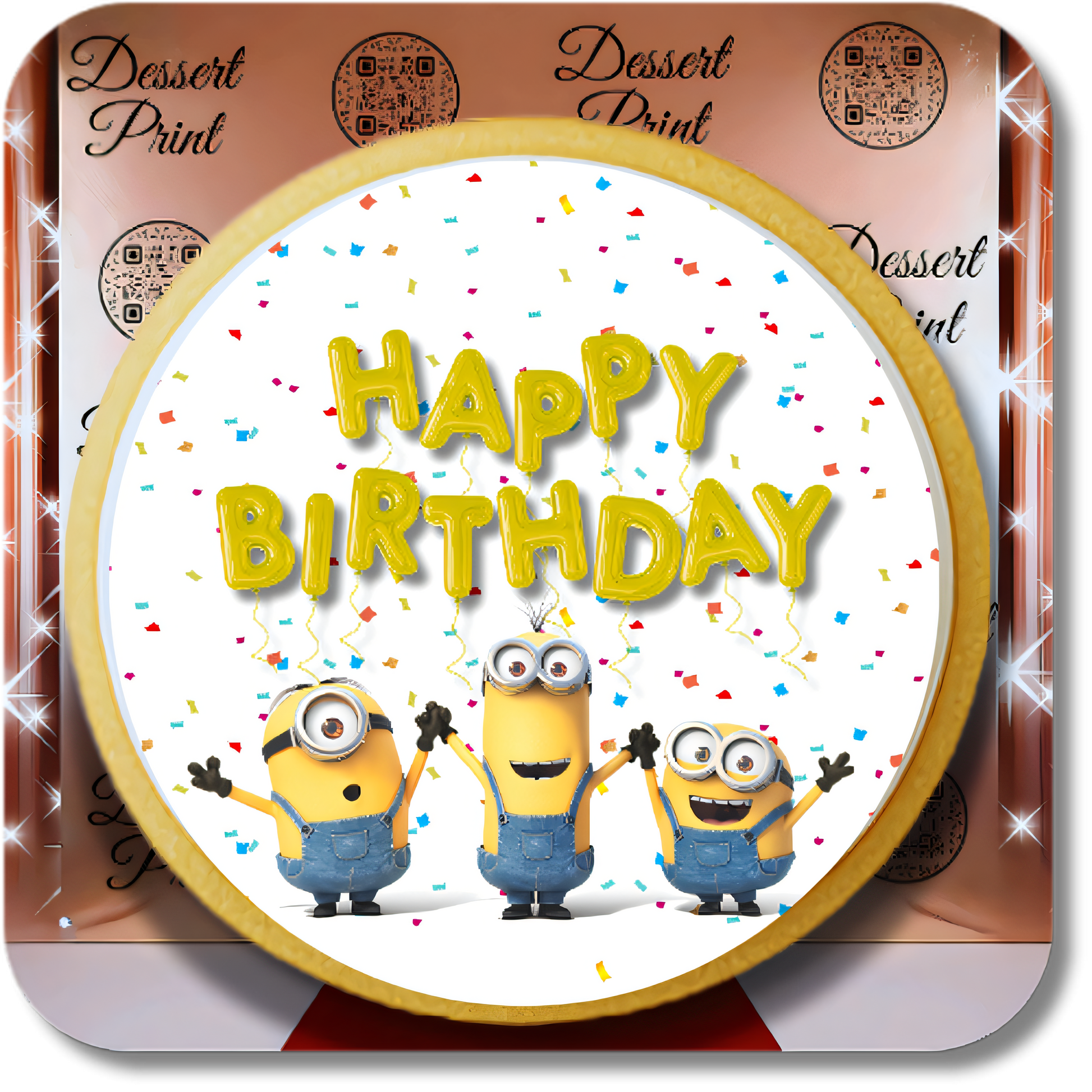 Custom 4K Minion Birthday Cookies by Dessert Print - Dessert Print